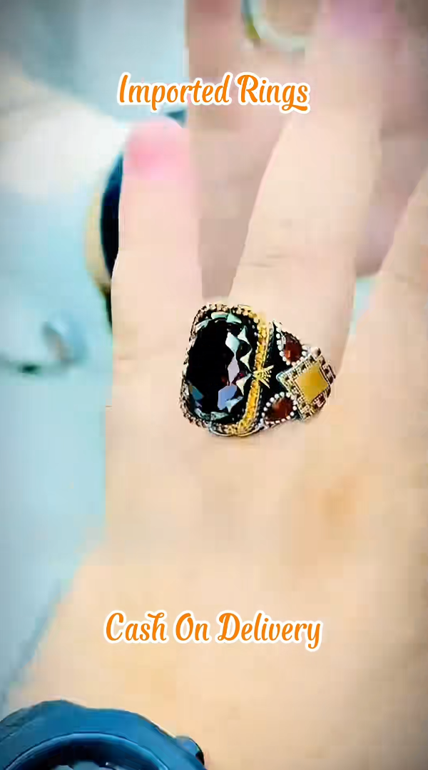 Golden Black zircon Ring