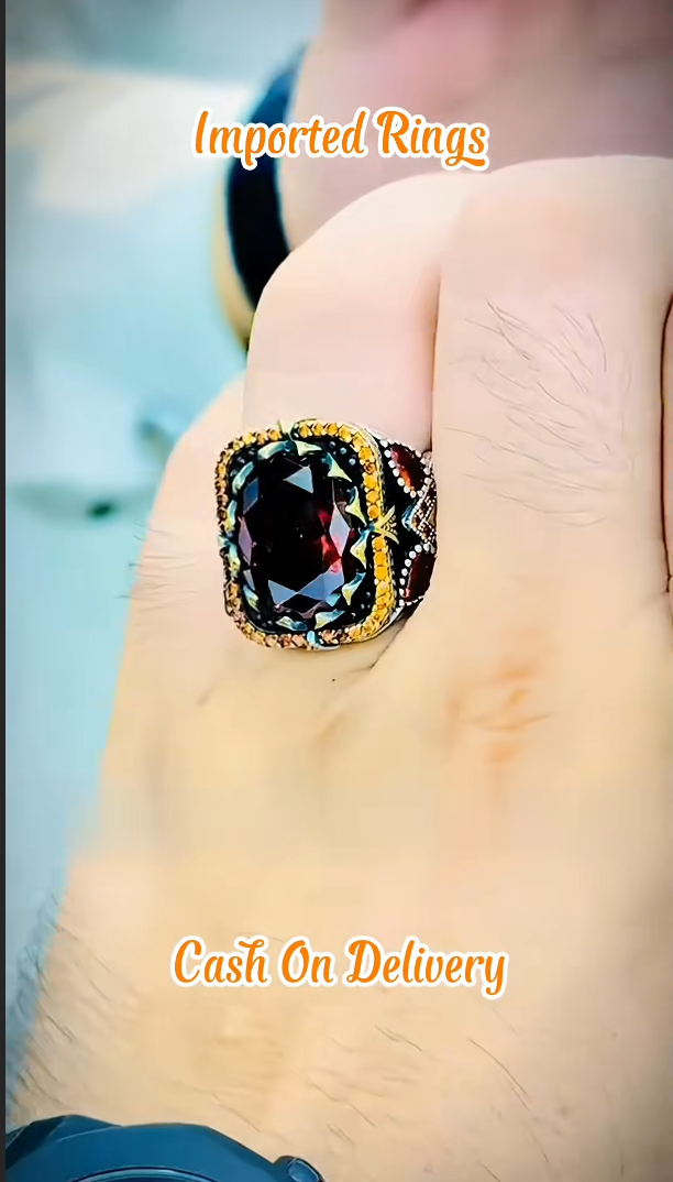 Golden Black zircon Ring